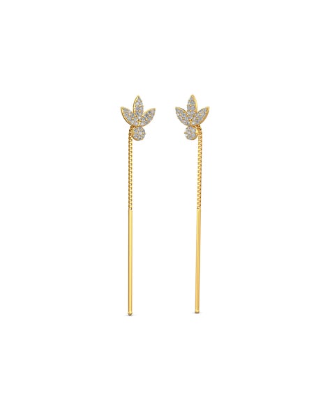 Buy SILVER LOTUS SUI DHAGA EARRINGS Online - Unniyarcha