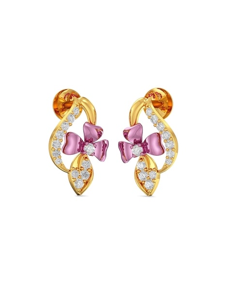 Buy Fashionate Floral Customer Gold Earrings |GRT Jewellers