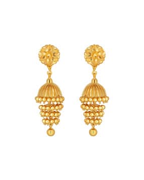 22 KT Yellow Gold Jhumka Earrings