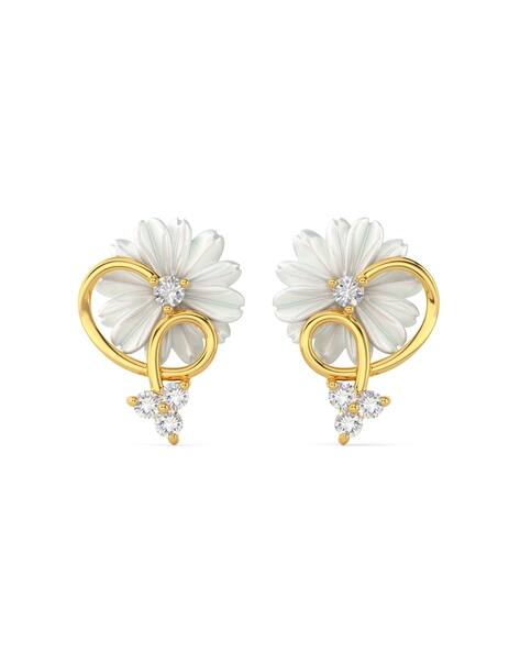 Joyalukkas 22 KT Yellow Gold Pearl Stud Earrings