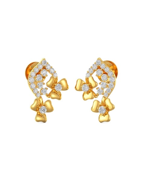 joyalukkas yellow gold stud 22 kt yellow gold stud earrings