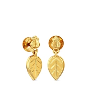 Joyalukkas 22k 916 Yellow Gold and Uncut Diamond Stud Earrings for Girls   Amazonin Fashion