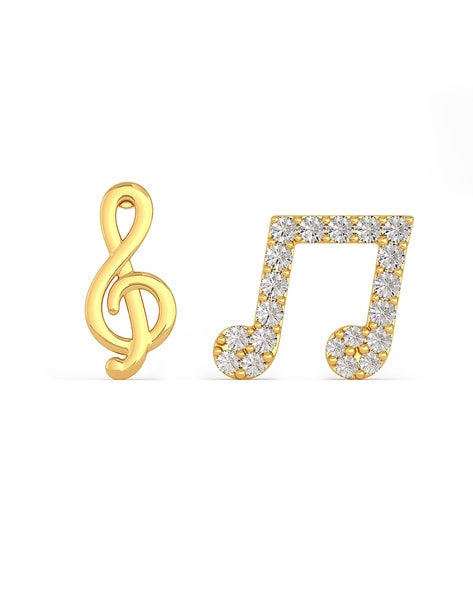 Treble Clef Stud Earrings 9ct Gold - Music Earrings | musical gifts online