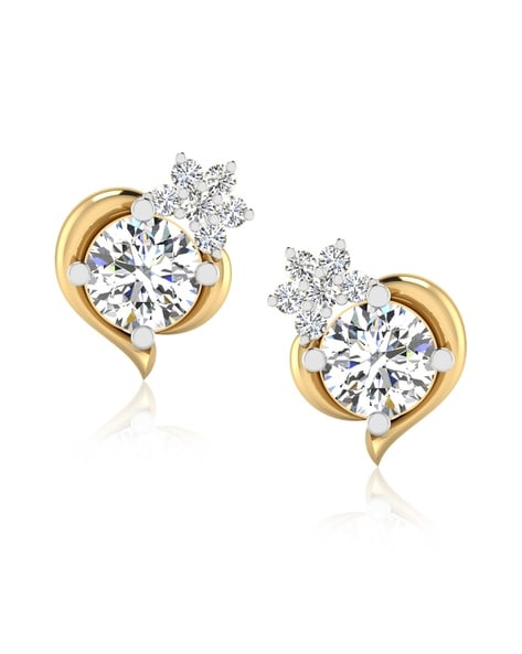 Angel Hair Brilliant Cut White Diamond Stud in 14K Gold | Catbird