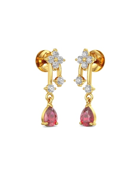 Buy New Model Impon Stud Real Gold Design White Stone Mango Design Stone  Earrings Buy Online