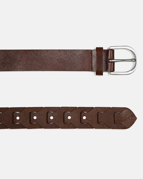 Buy Lapis Bard Wide Belt with Tang Buckle Closure, Brown Color Men