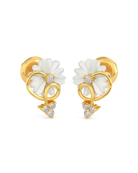 TARA Pearls South Sea Cultured Pearl Omega Back Stud Earrings in Yellow Gold,  15x16 mm | ER156Y81516G-2 | Borsheims