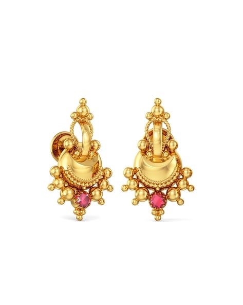 22k Yellow Gold Stud Earrings , Handmade Yellow Gold Earrings for Women,  Vintage Antique Design Indian Gold Earrings Jewelry, Gift for Women - Etsy  Israel