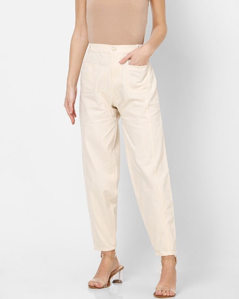 Cotton cargo trousers - Cream - Kids | H&M