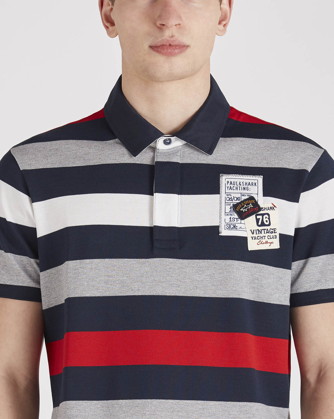 Buy PAUL & SHARK Striped Tailored Fit Polo T-shirt | Blue Color Men | AJIO  LUXE
