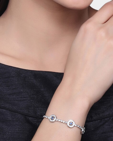 Buy Peora Silver Plated Cubic Zirconia Infinity Adjustable & Openable  Bracelet Online