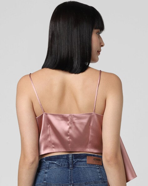 Love the Luxe Rose Pink Satin Sleeveless Crop Top