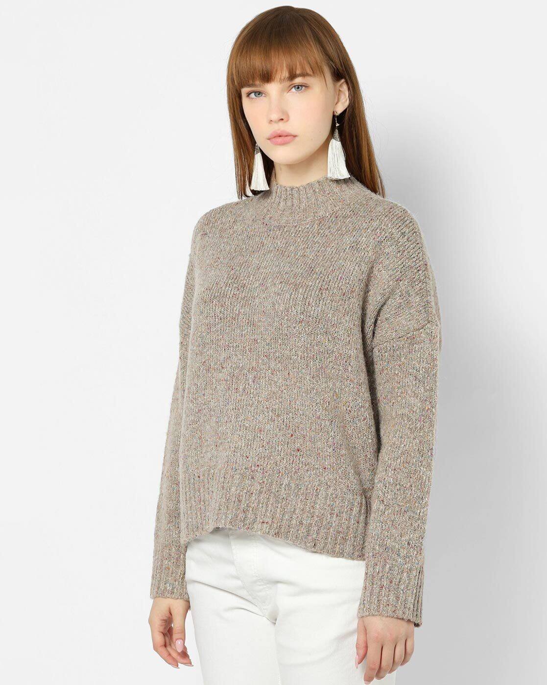 only neck and sleeves sweater