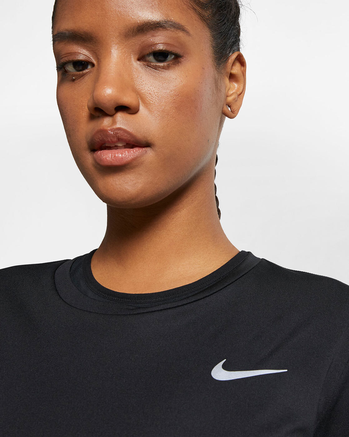 Nike Dri Fit Crew Neck T-Shirt Black 368545 Women's Large L