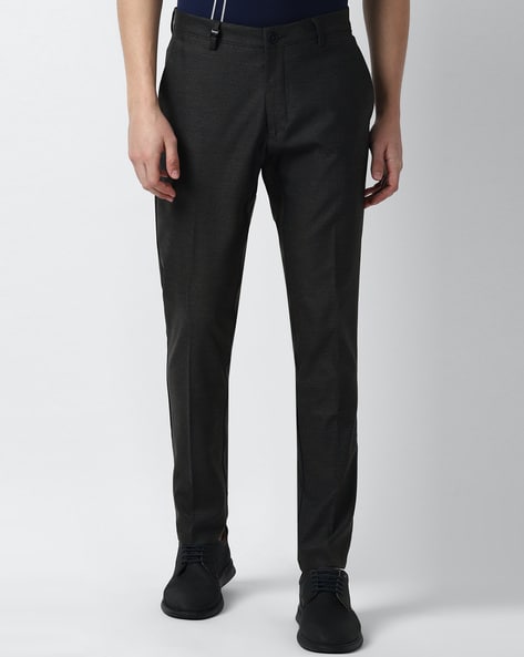 Louis Philippe Casual Trousers  Buy Louis Philippe Men Khaki Slim Fit  Solid Flat Front Casual Trousers Online  Nykaa Fashion