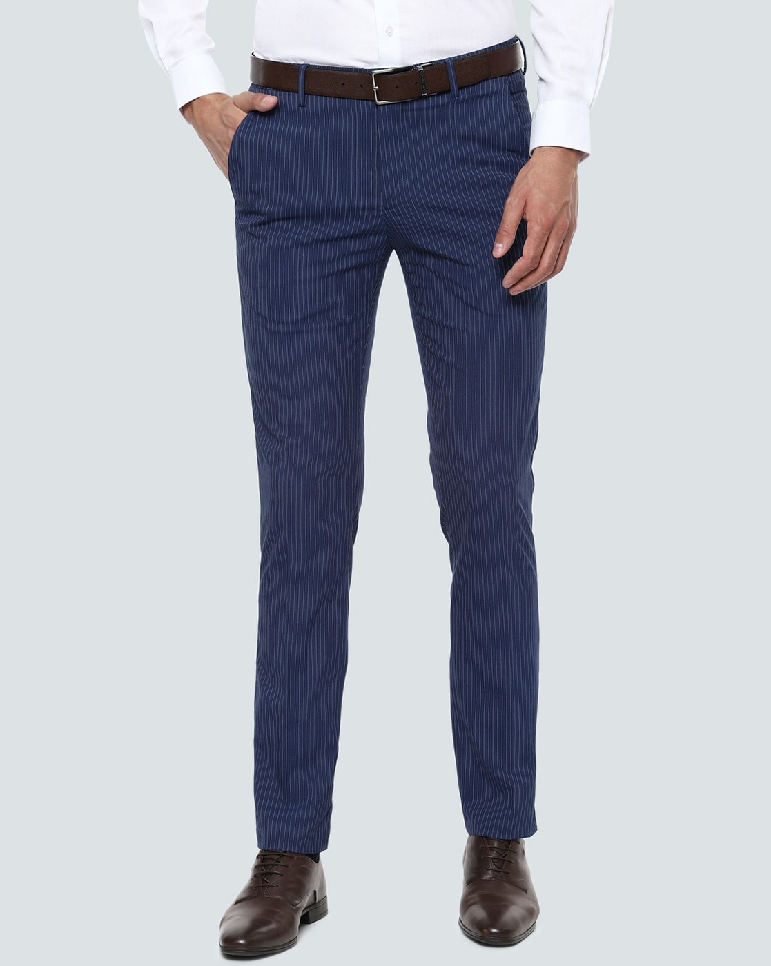 Mens Blue Pinstripe Dress Pants | Gerardo Collection