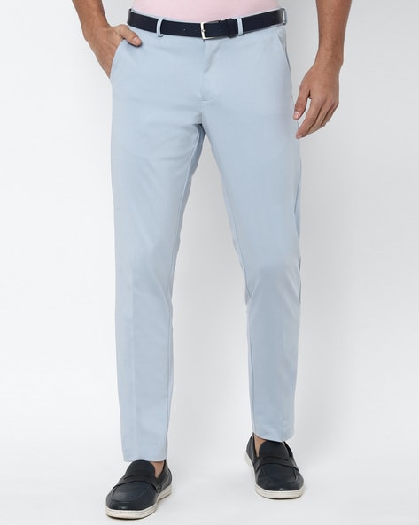 Buy Men Olive Slim Fit Solid Casual Trousers Online - 805715 | Allen Solly