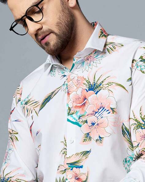 Floral Print Shirt with Full Sleeves