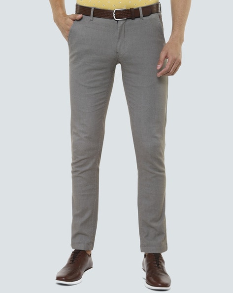Buy Louis Philippe Sport Brown Cotton Slim Fit Textured Trousers for Mens  Online  Tata CLiQ