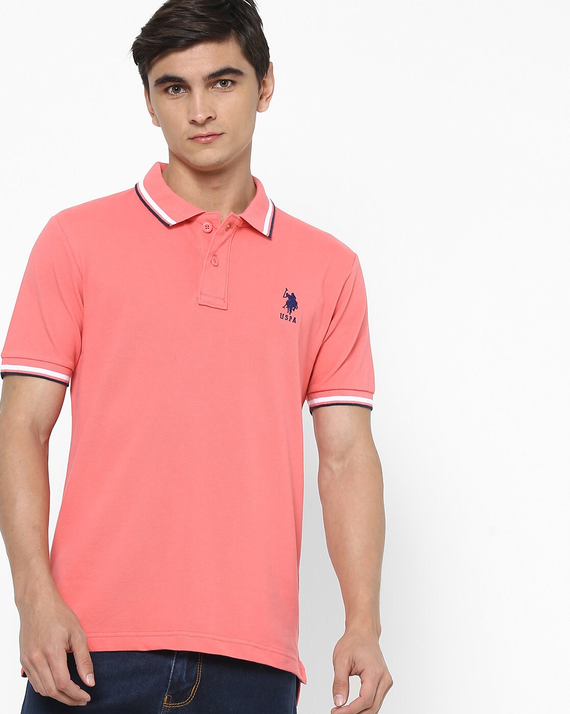 Isaia Slim Cotton Piqué Polo in Pink for Men Mens T-shirts Isaia T-shirts 