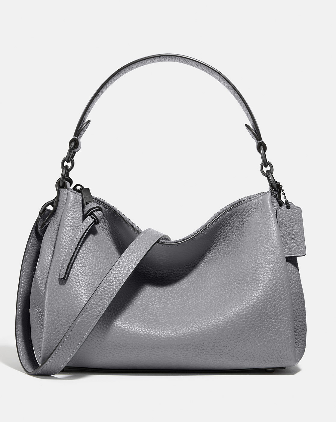 Grey Crocodile Print Leather Zip Purse Crossbody Bag for Work | Baginning