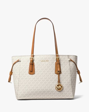 Buy Michael Kors Marilyn Medium Logo Tote Bag | Off-White Color Women |  AJIO LUXE