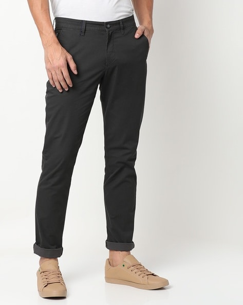 Mens Formal 4 way Stretch Trousers in Black Slim Fit