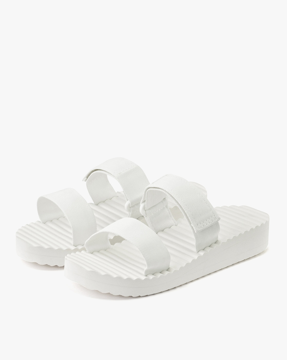 Bottega Veneta White Ridged Sole Rubber Flash Sandals | ModeSens