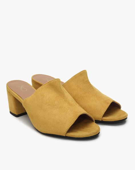 Chunky hot sale mustard heels