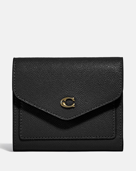 Coach black best sale and white wallet