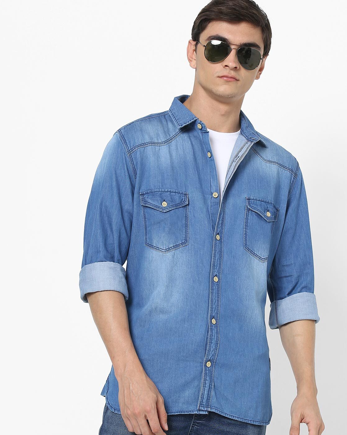 french connection denim shirt