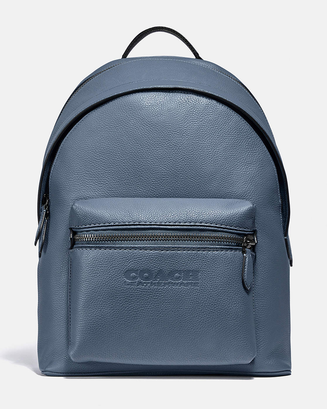 Coach blue leather backpack sale