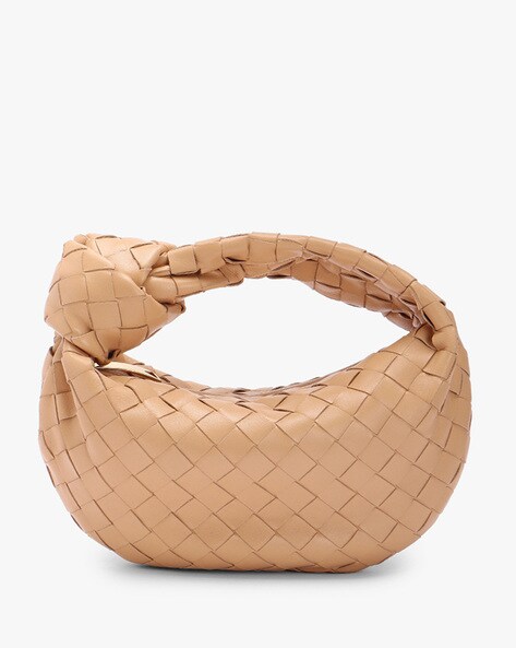 Pouch Mini Intrecciato Leather Clutch in Beige - Bottega Veneta