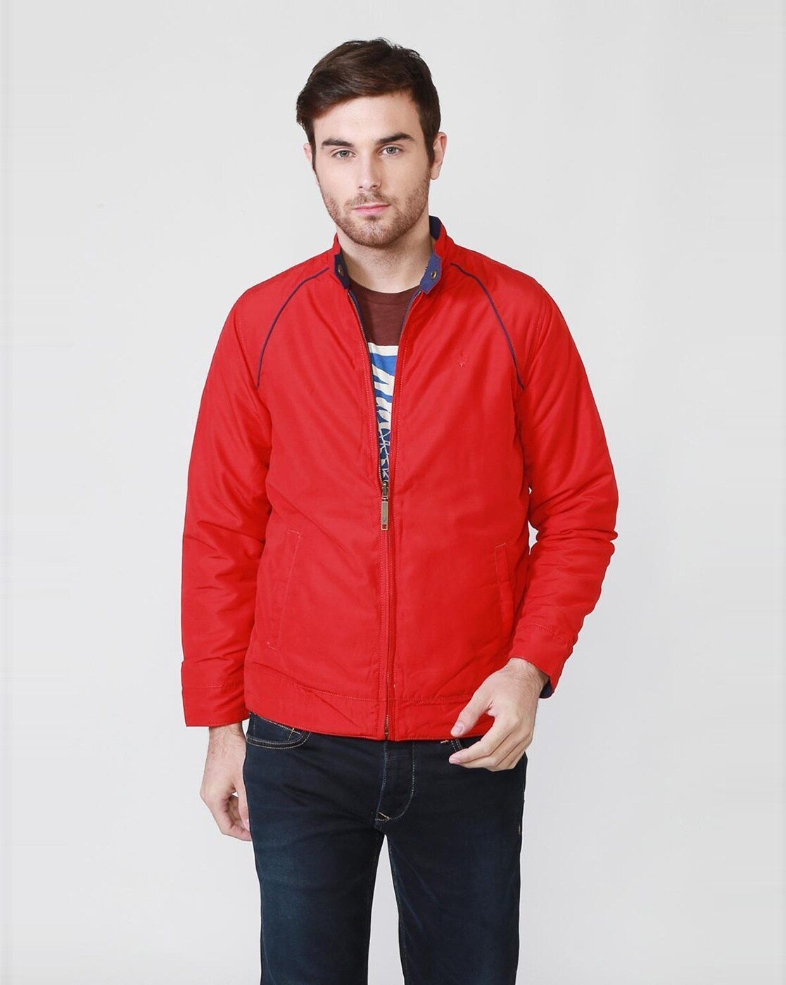 Buy Men Olive Solid Full Sleeves Casual Jacket Online - 92480 | Allen Solly