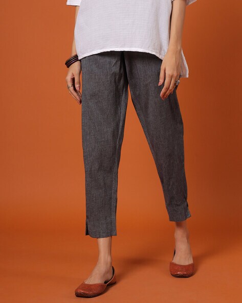 Women Mangalgiri Ankle-Length Pants with Insert Pockets Price in India