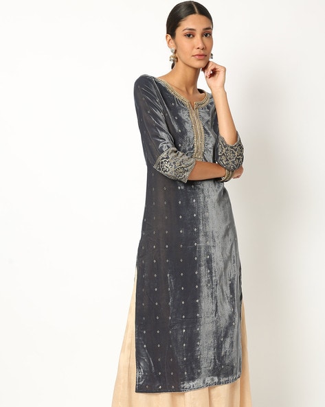 Buy Vishudh Magenta Embroidered Velvet Kurta With Sharara And Dupatta for  Women Online at Rs.1609 - Ketch