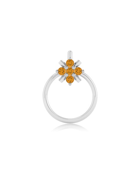 Yellow sapphire deals nose pin