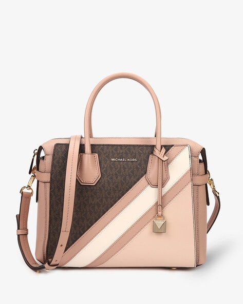 Michael Kors, Bags, Brand New Michael Kors Ayden Medium Logo And Faux  Leather Satchel In Soft Pink