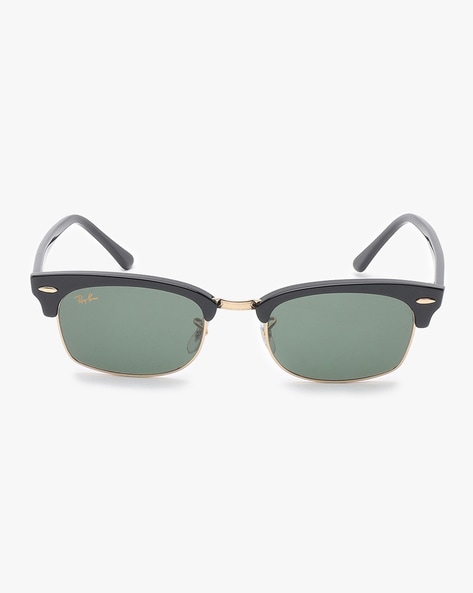 Ray-Ban Mega Clubmaster Sunglasses with Green Lenses in Polished Black on  Gold | NFM