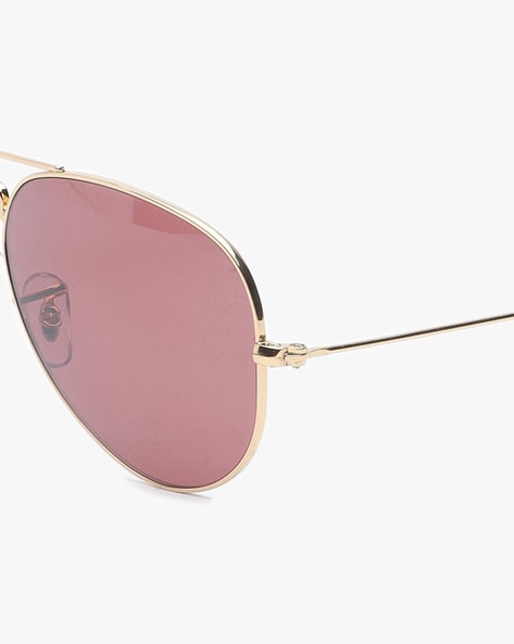 RAY-BAN RB3025 Gold - Unisex Sunglasses, Silver/Pink Lens
