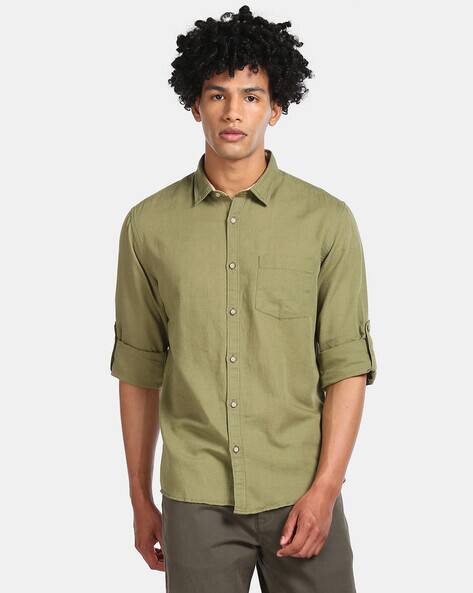 Olive Green Shirts for Men by CHEROKEE 