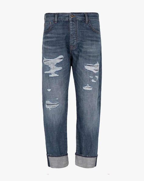 J75 Slim-fit, washed stretch-denim jeans