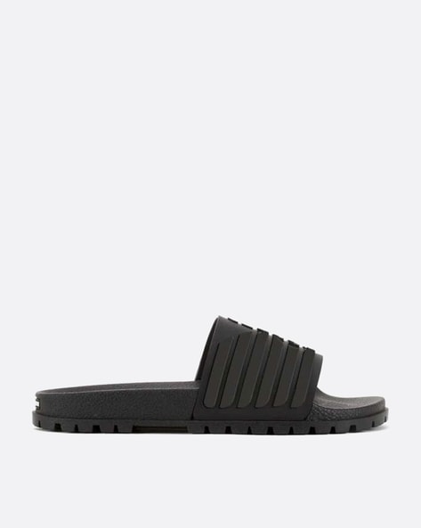 Kurt Geiger Meena Eagle Slide Sandals in Black | Lyst