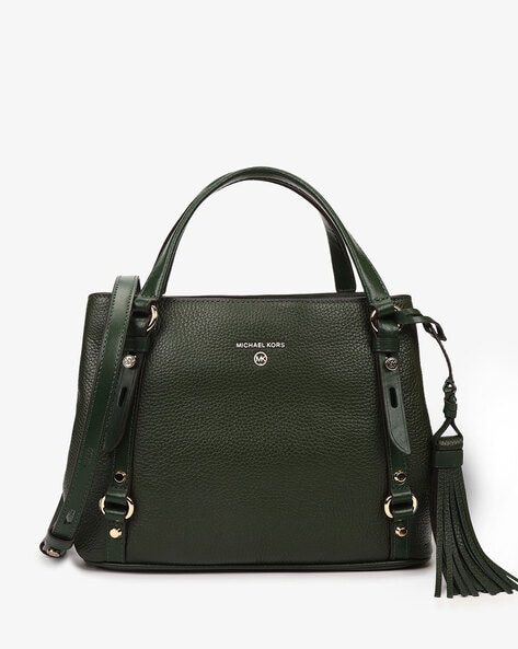 Buy Michael Kors Carrie Large Satchel Bag with Sling Strap | Moss Green  Color Women | AJIO LUXE