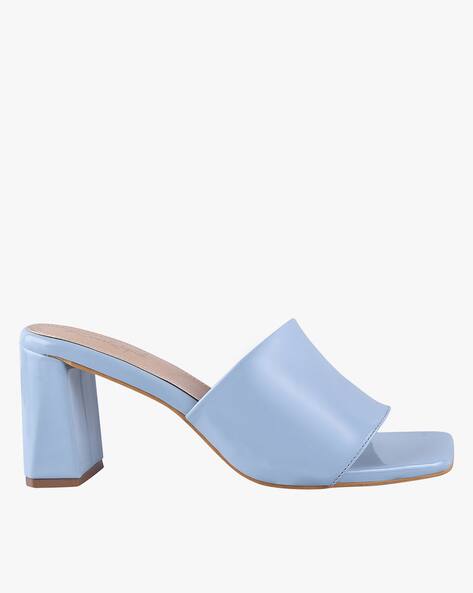 baby blue chunky heels