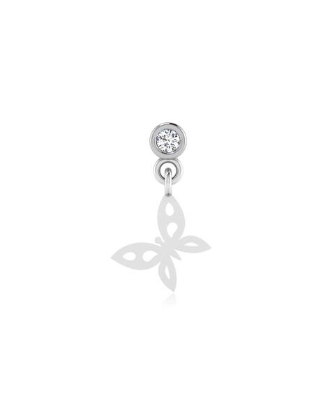 Iski Uski 18 KT White Gold Diamond-Studded Nose Pin
