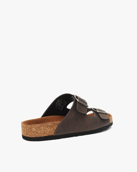 SOLEPLAY Black Double Band Cork Leather Sandals – Cherrypick