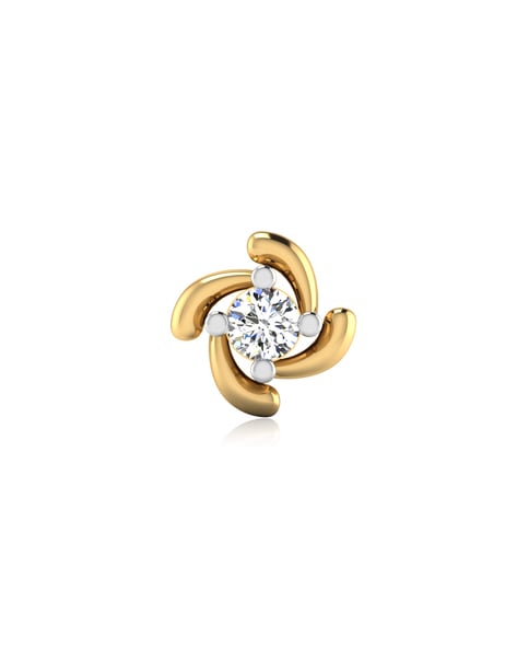 Yellow gold diamond sales nose stud