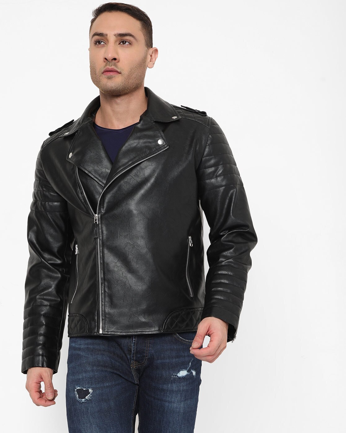 Zipped leather biker jacket - Men | BALMAIN