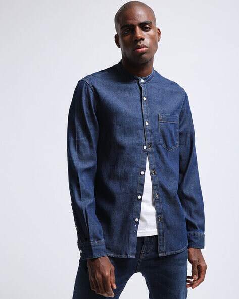 Ajio best sale denim shirt